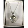 Image 2 : Beautiful Solid 925 Sterling Silver Heart Shaped Locket Marked Taxco Mexico Sterling Chain 24" Weigh