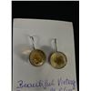 Image 2 : Beautiful Vintage Designer Sterling Silver Lucite Pressed Flower Earrings