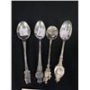 Image 2 : Lot of 4 Antique Sterling Silver Souvenir Spoons - Very Good Condition Total Weight 38.2 Grams