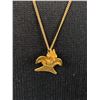 Image 2 : Vintage Gold Filled Native Pendant and Chain 24" Length