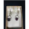 Image 2 : Very Nice Set of Sterling Silver Garnet Earrings Marked and Tested 925