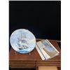 Image 8 : Lot of 8 Collectible Plates in Drawered Storage Container - The Golden Age of the Clipper Ships Seri