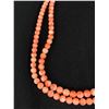 Image 2 : Vintage Double Strand Dark Pink Coral Beads Necklace Original Sterling Silver Filigree Clasp. 16" L