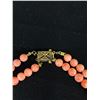 Image 3 : Vintage Double Strand Dark Pink Coral Beads Necklace Original Sterling Silver Filigree Clasp. 16" L