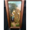 Image 2 : Nicely Framed Vintage Oil Painting  5.5 x 11"