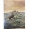 Image 1 : Very Nice 19th Century 33' X 28" Framed Painting of Ships at Sea