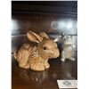 Image 2 : Nice Lot of 3 Small Pottery Rabbits