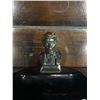 Image 2 : Abraham Lincoln Bronze Bust Black Glass Ashtray