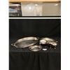 Image 1 : Very Nice Silver Plated Lot of Serving Trays Largest is 21" L , Ladles Etc