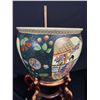 Image 3 : Very Nice Large Asian Planter/Vase on Stand 22" W x 26" H Including Base. Very Nice Design