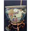 Image 4 : Very Nice Large Asian Planter/Vase on Stand 22" W x 26" H Including Base. Very Nice Design