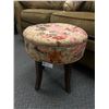 Image 1 : Very Nice Mid Century Modern Swivel Stool with Flower Fabric in Great Shape.