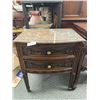 Image 1 : Nice Marble Top Side Table with A Colby's Tag on Back 22" w x 15" D x 26" T with 2 Drawers Nice Deta