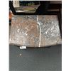 Image 3 : Nice Marble Top Side Table with A Colby's Tag on Back 22" w x 15" D x 26" T with 2 Drawers Nice Deta