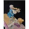 Image 4 : Vintage Signed Musical Couple Figure. Man is Missing Bow from Violin 9" W x 8" H