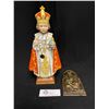 Image 1 : Nice Vintage Religious Lot with 11" T Figure and Prayer to Recover Lost or Stolen Things. Plaque