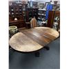 Image 6 : Antique Solid Wood  48 Diameter Dinning Table Without Leaf's ( 75" With Leafs) With Big Beautiful Cl