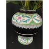 Image 2 : Vintage 11" Tall Vase with Great Colour and Flowers