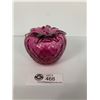 Image 1 : ;Rossi Signed Cranberry Glass Apple Paerweight Measures 3.75" H in Excellent Conditiion