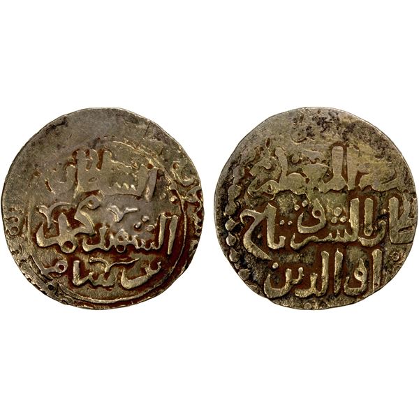 GHORID: Taj al -Din Yildiz, 1206-1215, AV dinar (4.09g), Ghazna, AH6xx, VF