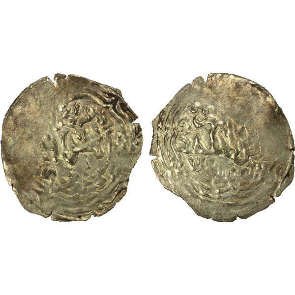 GREAT MONGOLS: Möngke, 1251-1260, pale AV dinar (2.27g), NM, ND, crude VF-EF