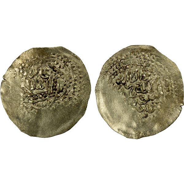 ILKHAN: Anonymous Qa'an al-'Adil, ca. 1260s-1280s, pale AV dinar (3.63g), NM, ND, coarse EF