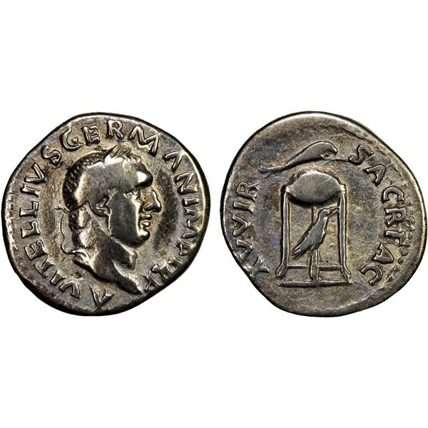 ROMAN EMPIRE: Vitellius, April-December 69 AD, AR denarius (2.81g), Rome, F-VF