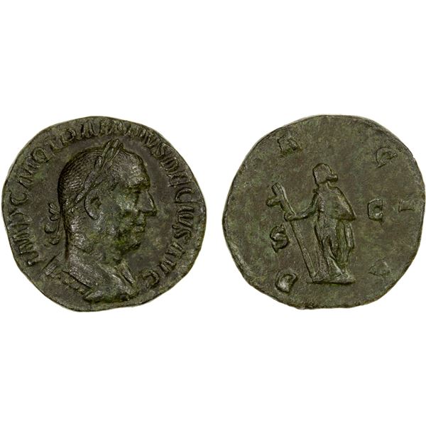 ROMAN EMPIRE: Trajan Decius, 249-251 AD, AE sestertius (15.75g), Rome, VF