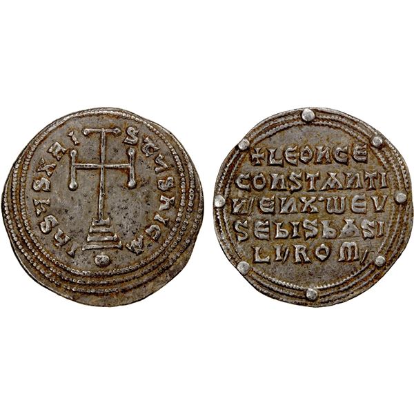 BYZANTINE EMPIRE: Leo VI, the Wise, 886-912, AR miliaresion (2.97g), bold VF