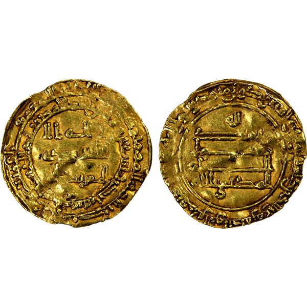 ABBASID: al-Muktafi, 902-908, AV dinar (1.89g), AH291, VF