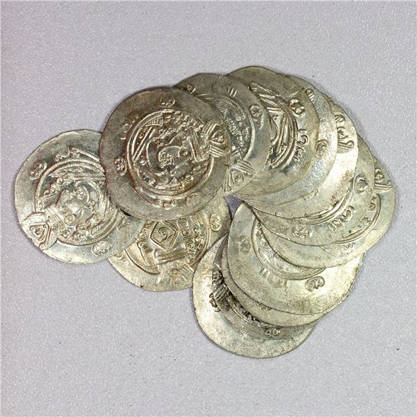 TABARISTAN: LOT of 14 silver ½ drachms