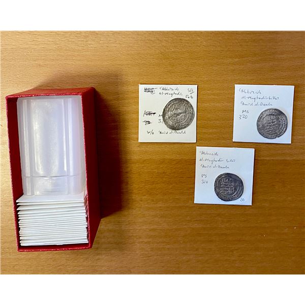 ABBASID: al-Muqtadir, 908-932, LOT of 23 silver dirhams