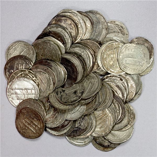 ABBASID: LOT of 100 silver dirhams
