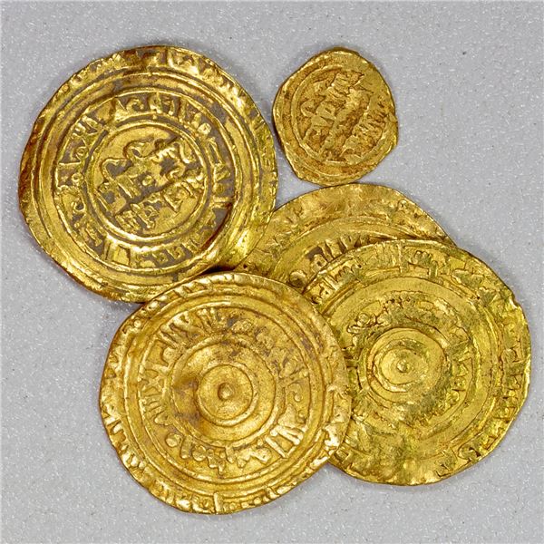 FATIMID: LOT of 5 gold coins