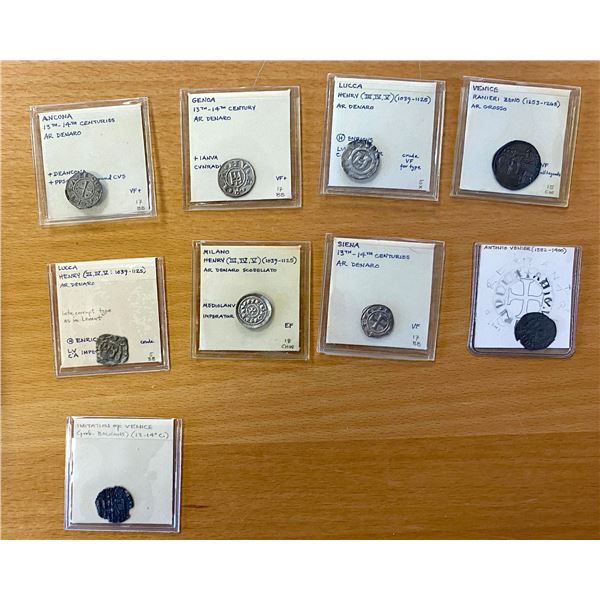 ITALY (MEDIEVAL): LOT of 9 silver coins