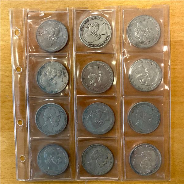 NETHERLANDS: COLLECTION of 12-2½ gulden coins