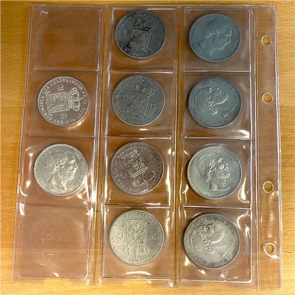 NETHERLANDS: COLLECTION of 10-2½ gulden coins