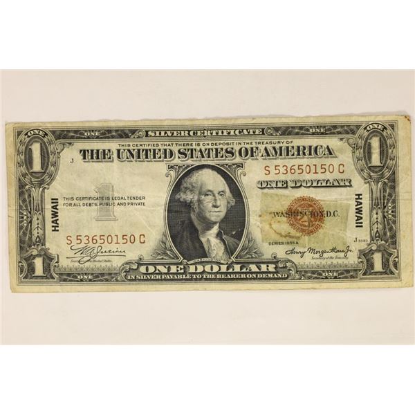 1935-A HAWAIIAN OVERPRINT $1 US SILVER CERTIFICATE