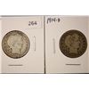 Image 1 : 1899 & 1914-D (VG) SILVER BARBER QUARTERS