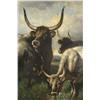Image 4 : Henry Collins Bispham (American, 1841-1882) Cattle in Landscape, Oil on Canvas,