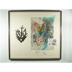 Terrance La Noue (American, 20th Century) Abstract, Woodblock, lithograph, etching, hand colored,