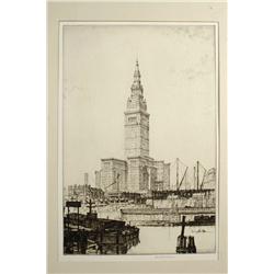 Louis Rosenberg, (American, 1890-1983) The Terminal Tower Series, Set of twenty-two etchings, 1927-1