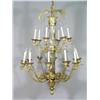 Image 2 : A Federal Style Brass and Glass Chandelier.