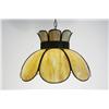 Image 1 : A Slag Glass Hanging Light Fixture.