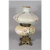 Image 1 : A Victorian Oil Lamp with Associated Shade Depicting Sporting Figures,