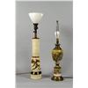 Image 1 : Two Retro Glass Table Lamps Each with Painted Decorations.
