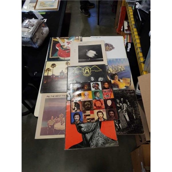 10 ROCK AND ROLL RECORDS - INCLUDES THE WHO, ROLLING STONES, AEROSMITH, ALICE COOPER, THE EAGLES, CH