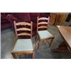 Image 8 : VINTAGE WOOD DINING TABLE WITH 4 CHAIRS