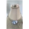 Image 8 : BRASS LAMP AND CERAMIC STRIPED LAMP