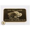 Image 2 : 100 MILS .999 FINE GOLD CLAD 1 TROY OUNCE BAR